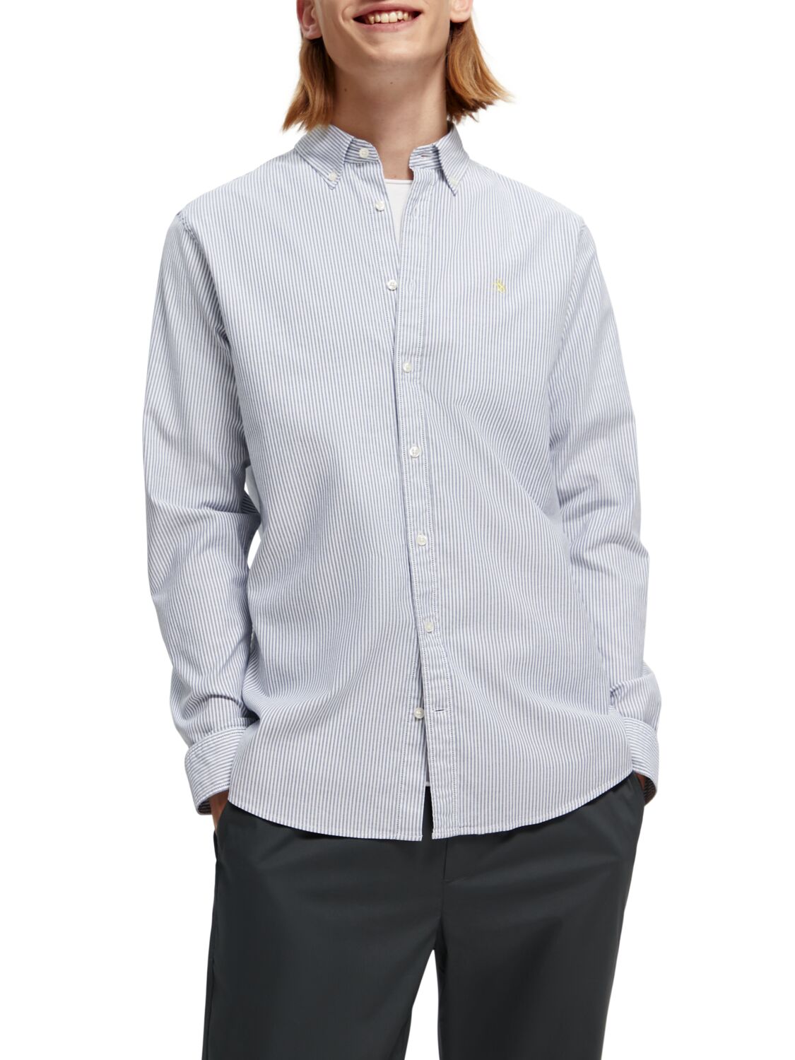 

Рубашка мужская Scotch & Soda 168590/0218 голубая M, Голубой, 168590/0218