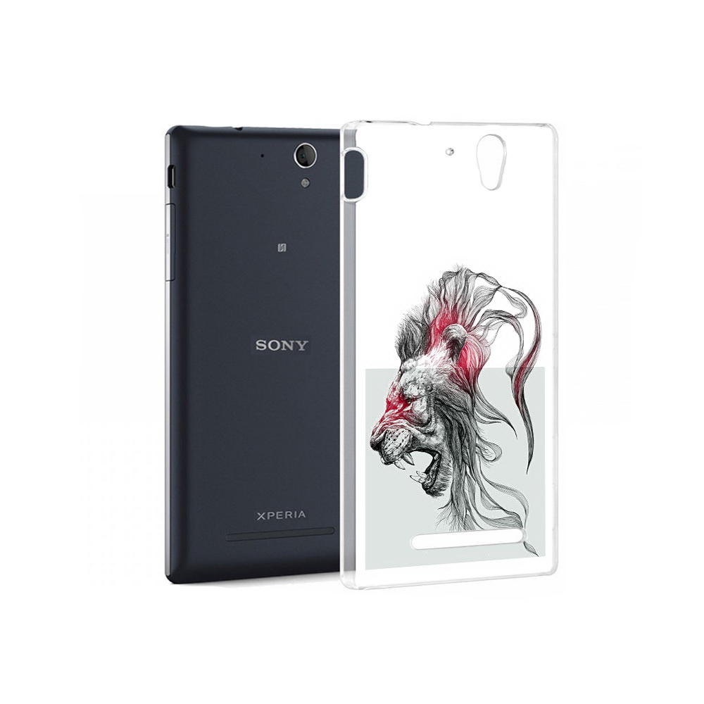 

Чехол MyPads Tocco для Sony Xperia C3 разъяренный лев (PT18760.251.576), Прозрачный, Tocco