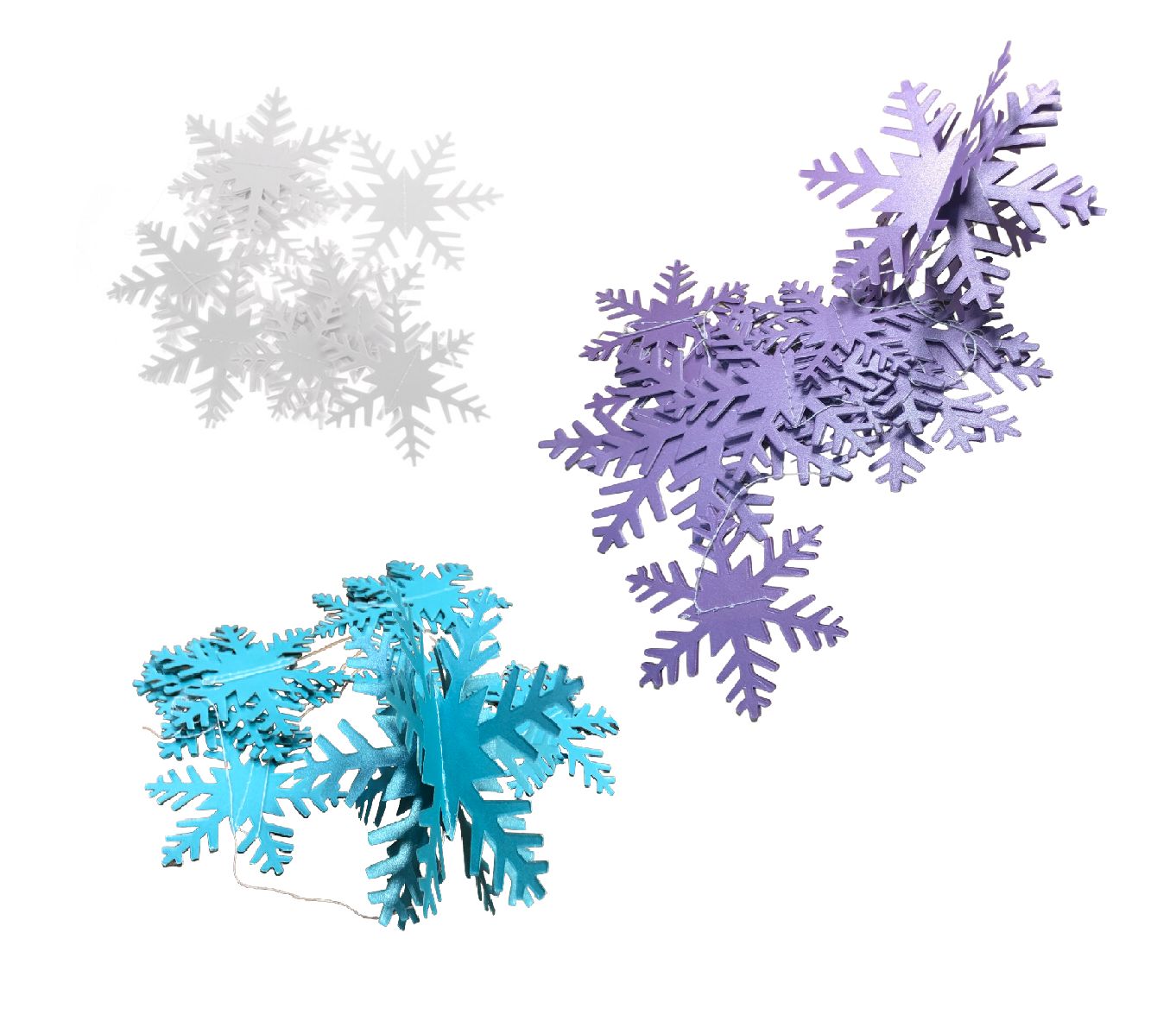 Гирлянда-растяжка COSY Рождественские снежинки ЮВ_А1-86/80196(С1-1) 300 см голубой белый