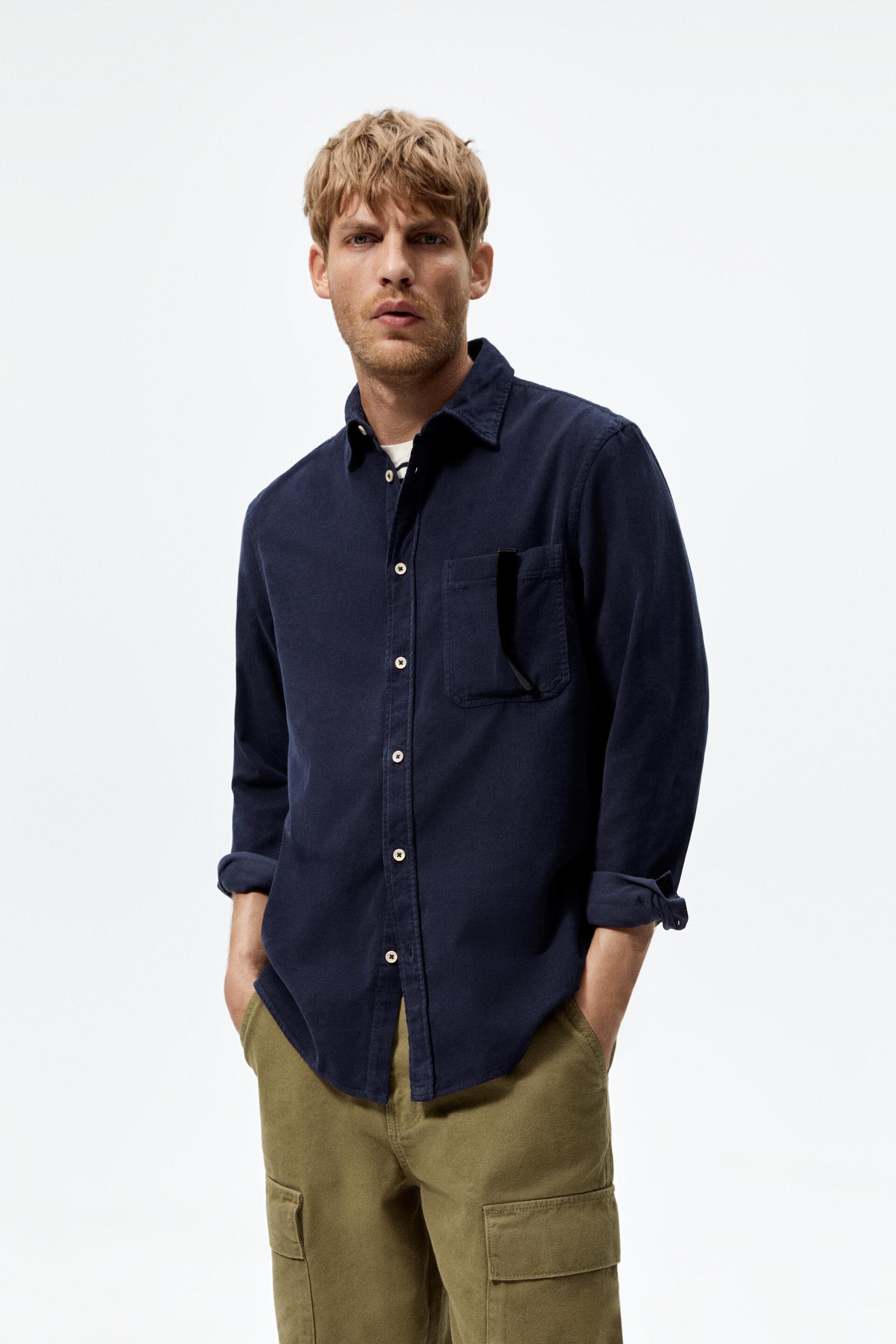 

Рубашка мужская ZARA 05716021 синяя S (доставка из-за рубежа), 05716021