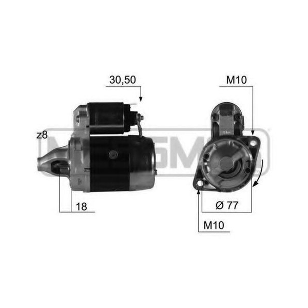 

Стартер Hyundai Accent I/Accent II/Elantra 89>06 Mitsubishi Colt IV/Pajero II/Pajero II Ca