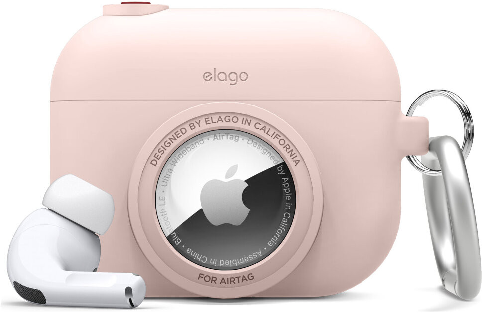 фото Чехол elago unique at snarpshot hang case для airpods pro, розовый песок