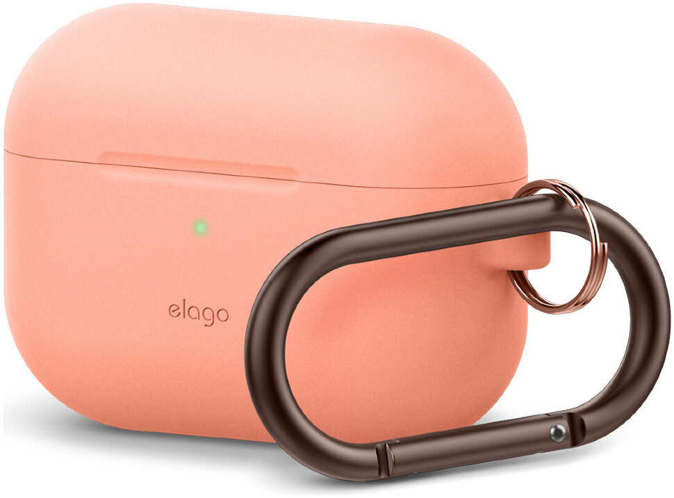 фото Силиконовый чехол elago silicone hang case для airpods pro, персиковый