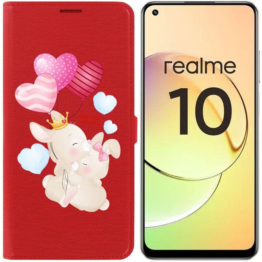 

Чехол-книжка Eco Book для Realme 10 4G Ты-моё счастье, Красный