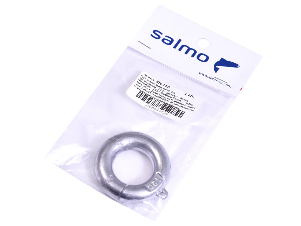 

Груз кольцо Salmo RING 120г, Серебристый, Груз кольцо Salmo RING 120г