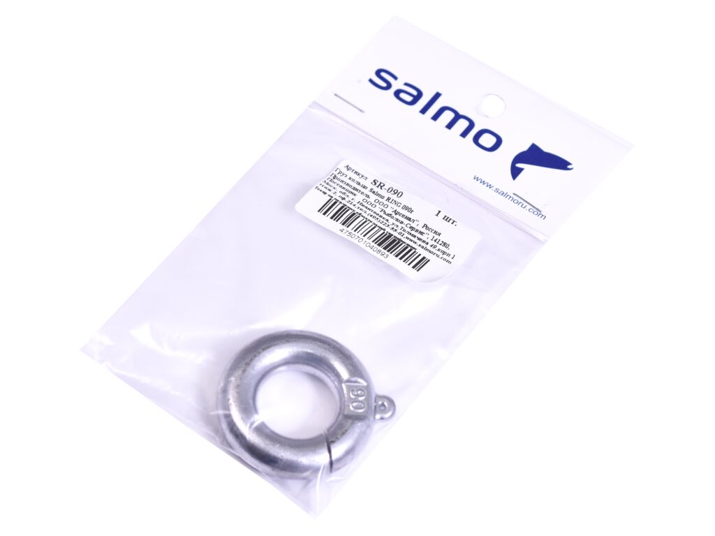 

Груз кольцо Salmo RING 090г, Серебристый, Груз кольцо Salmo RING 090г