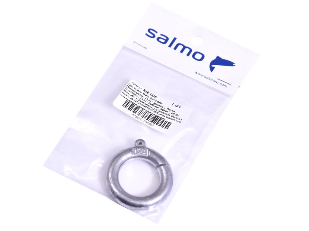 

Груз кольцо Salmo RING 060г, Серый, Груз кольцо Salmo RING 060г