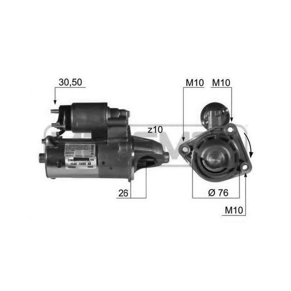 

Стартер Ford Focus C-MAX/Focus II/Focus II Turnier 95>18 Volvo C30/S40 II/V50 05>12 Mazda