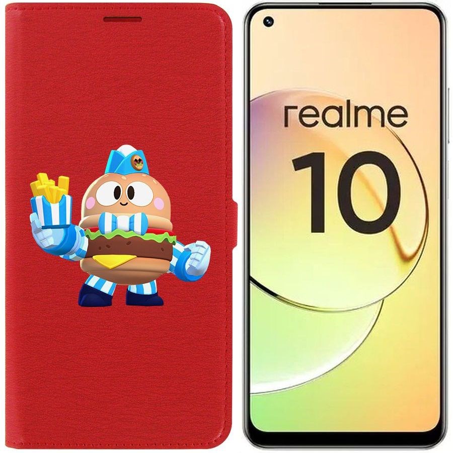 

Чехол-книжка Eco Book для Realme 10 4G Brawl Stars-Бургер Лу