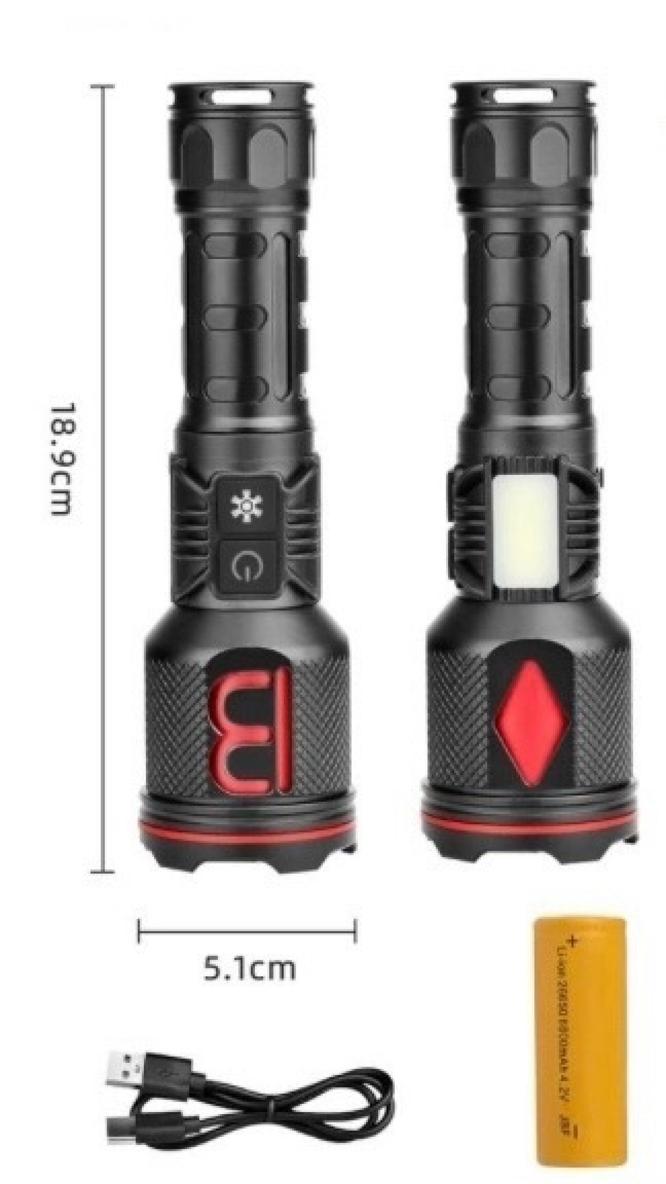 

Ручной фонарь YYC 6040-PM10-TG, Черный, 6040-PM10-TG
