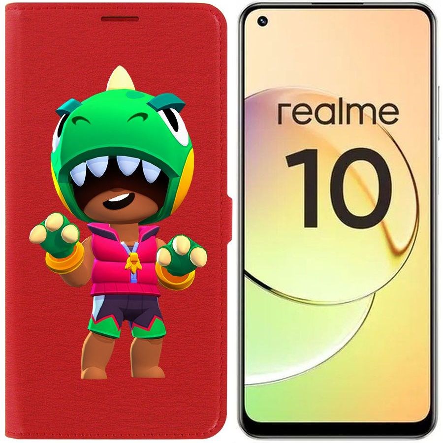 

Чехол-книжка Eco Book для Realme 10 4G Brawl Stars-Дино Леон