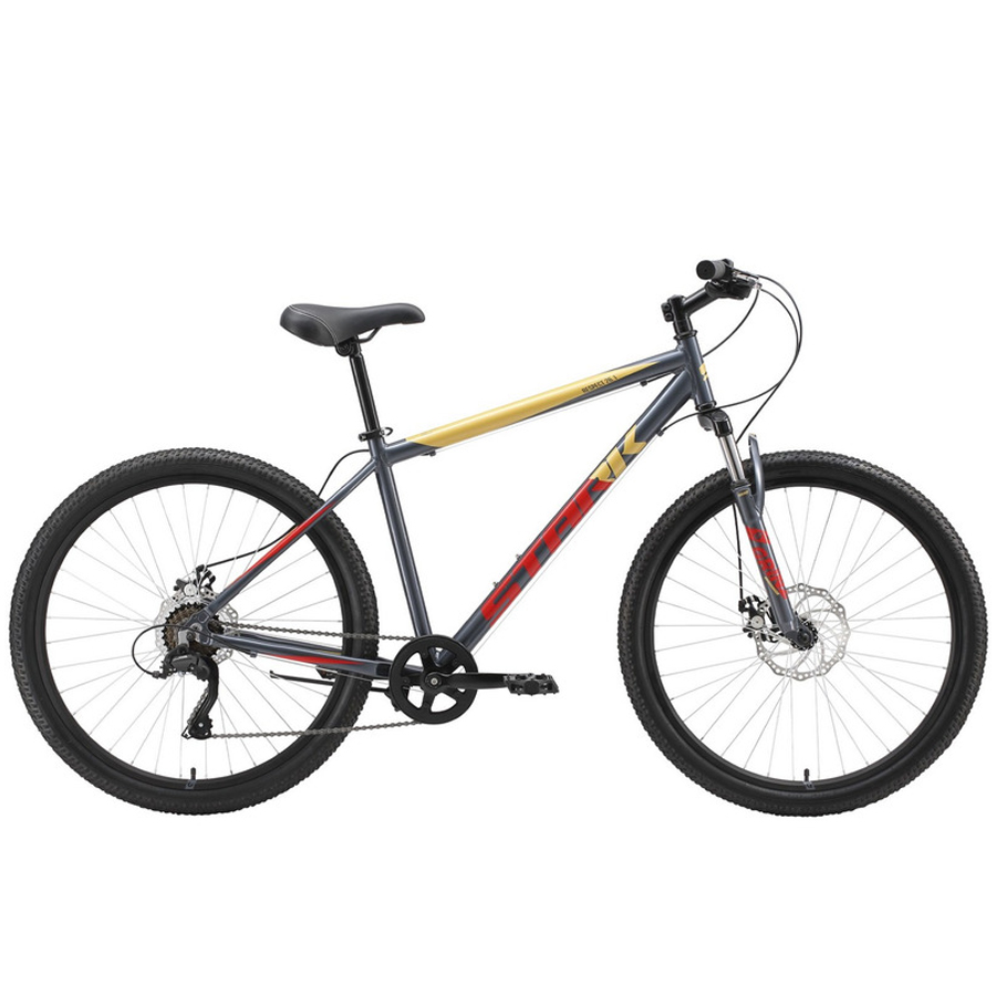 Велосипед Stark'23 Respect 26.1 D Microshift серый/красный/желтый 20