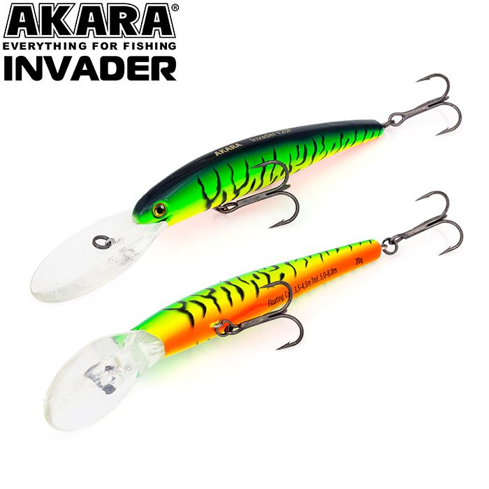 

Воблер Akara Invader 120F 20 гр 5/7 oz 4,7 in A68, Разноцветный, Invader