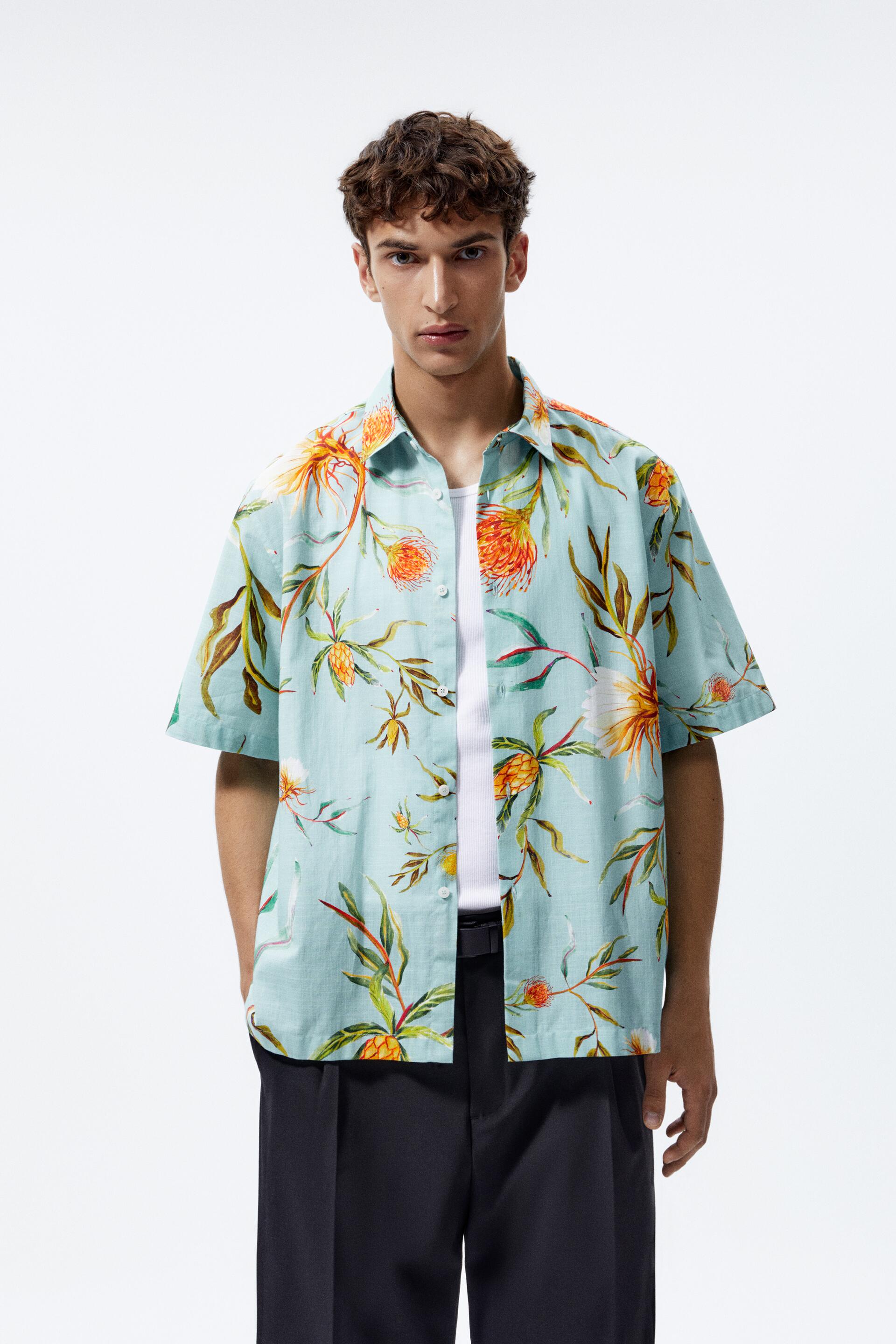 

Рубашка мужская ZARA 05698660 бирюзовая XL (доставка из-за рубежа), 05698660