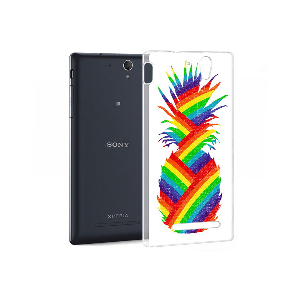 

Чехол MyPads Tocco для Sony Xperia C3 радужный ананас (PT18760.251.566), Прозрачный, Tocco