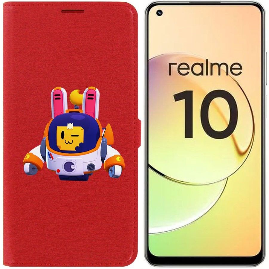 

Чехол-книжка Eco Book для Realme 10 4G Brawl Stars-Лунный Спраут