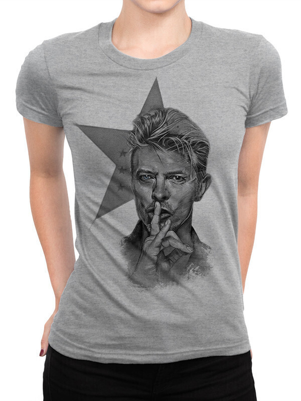 

Футболка женская Dream Shirts Дэвид Боуи - David Bowie 1000854-1 серая S, Серый, Дэвид Боуи - David Bowie 1000854-1