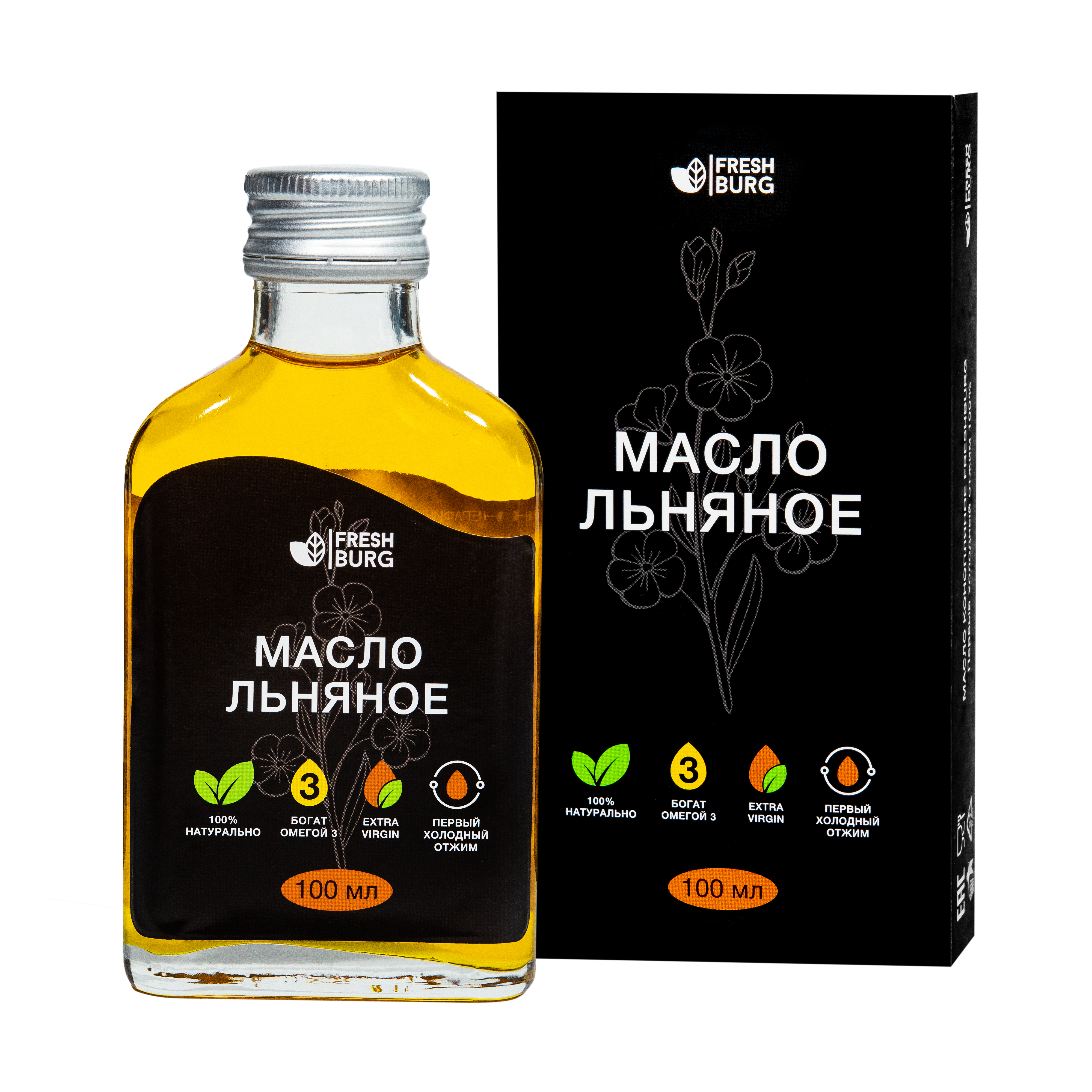 Масло Freshburg льняное нерафинированное, 100 мл
