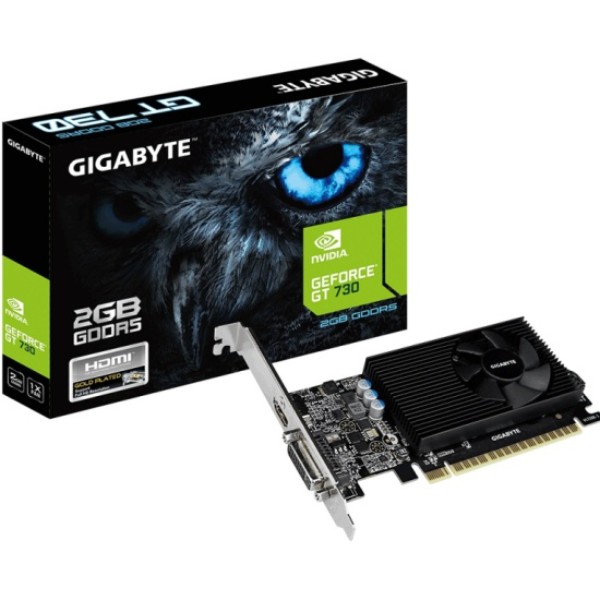 

Видеокарта GIGABYTE NVIDIA GeForce GT 730 (GV-N730D5-2GL), Черный, GeForce GT 730