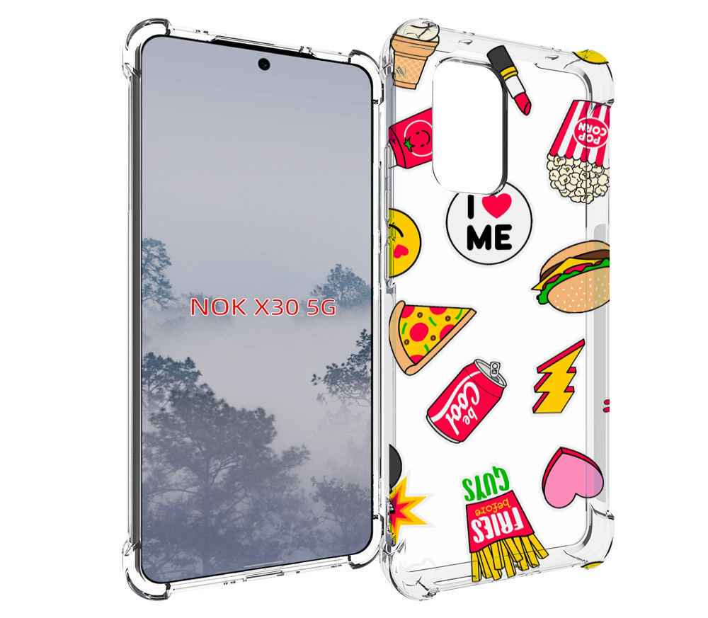 

Чехол MyPads фаст-фуд для Nokia X30 5G, Tocco
