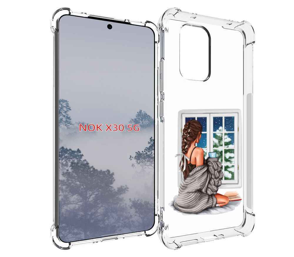 

Чехол MyPads уютное-зимнее-окно женский для Nokia X30 5G, Tocco