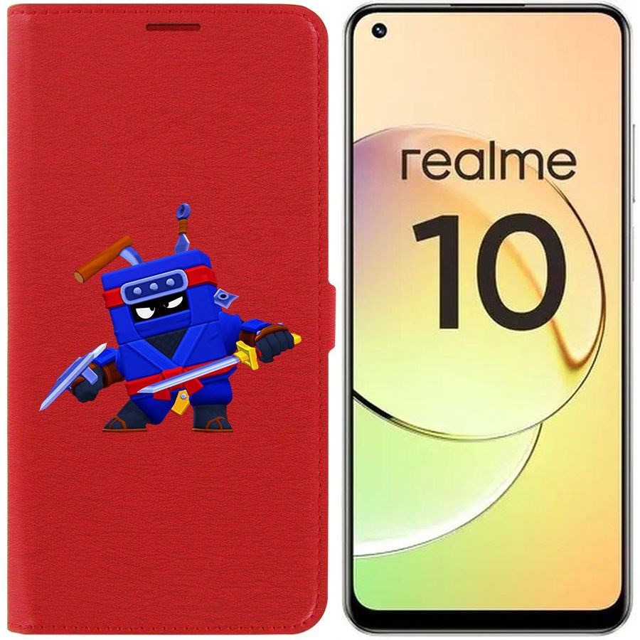 

Чехол-книжка Eco Book для Realme 10 4G Brawl Stars-Ниндзя Эш