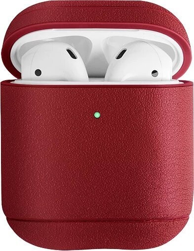 фото Кожаный чехол uniq terra genuine leather airpods 2 (2019) красный (airpods(2019)-terred)