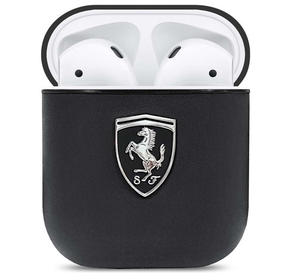 фото Чехол cg mobile ferrari для airpods 1/2 черный (feoa2lebk)