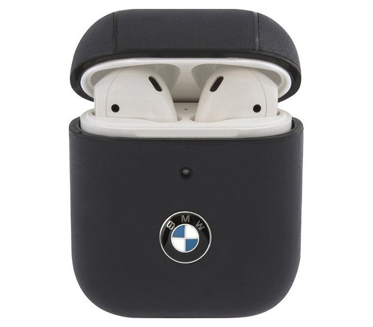 фото Чехол cg mobile bmw signature leather with metal logo airpods 1&2 синий (bma2cslna)