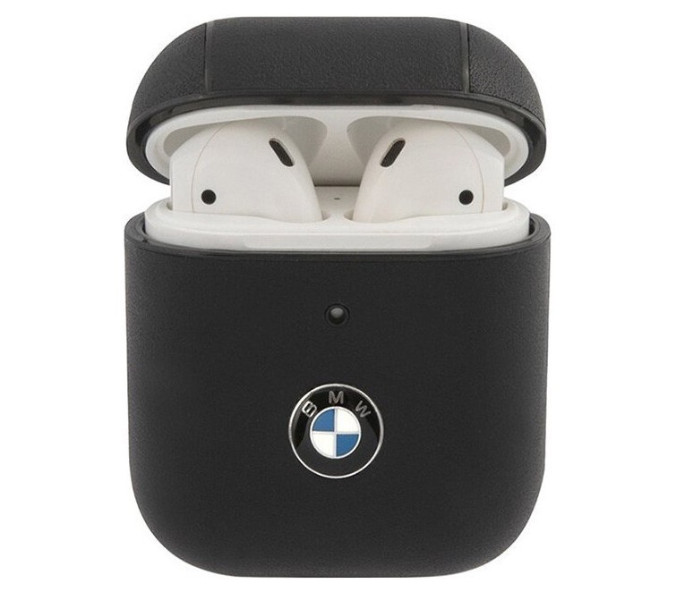 фото Чехол cg mobile bmw signature leather with metal logo airpods 1&2 черный (bma2cslbk)