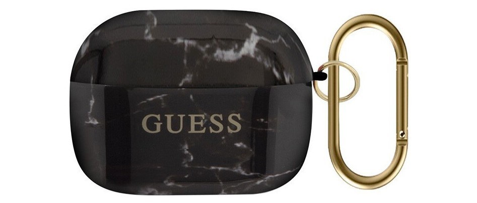 фото Чехол с карабином cg mobile guess tpu case marble design airpods pro черный(guacaptpumabk)