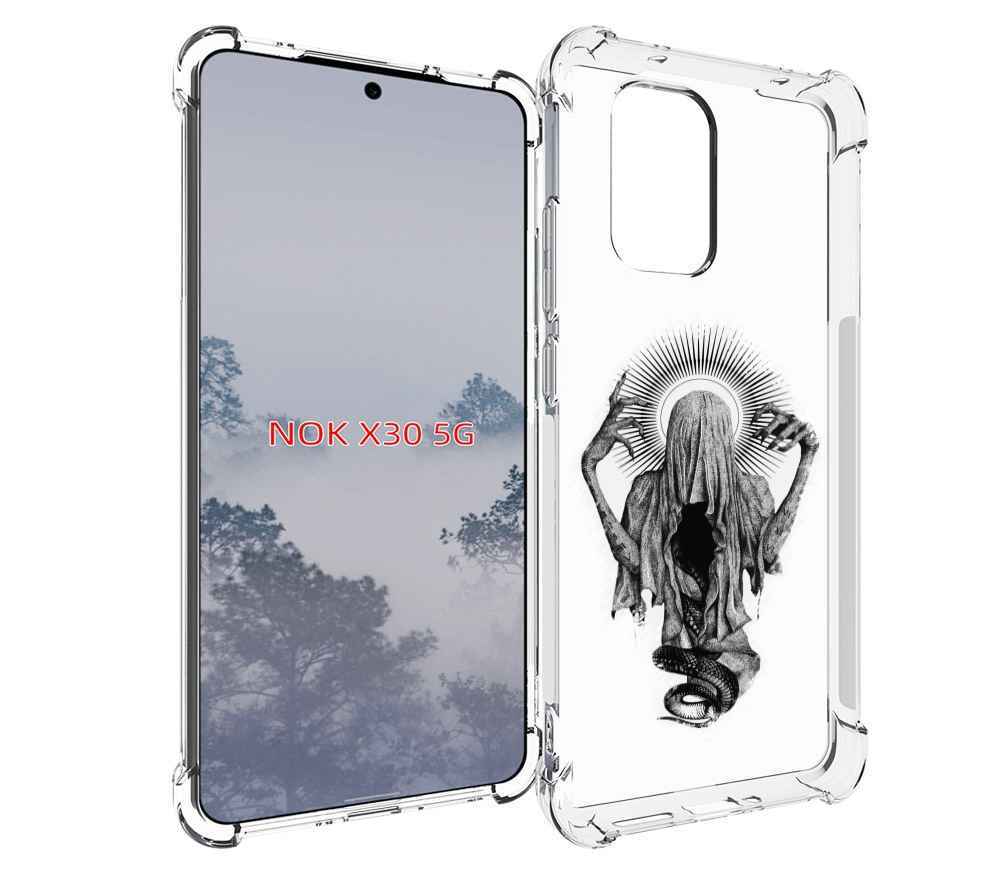 Чехол MyPads страшная змея в мантии для Nokia X30 5G