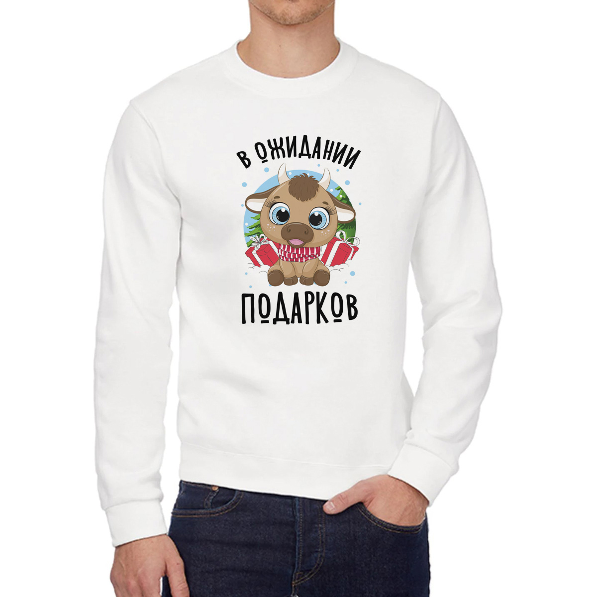 

Свитшот унисекс CoolPodarok W03016 белый 52 RU, W03016