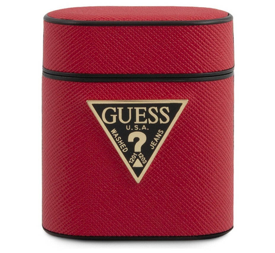 фото Чехол cg mobile guess saffiano pu leather case with metal logo airpods 1&2 красный