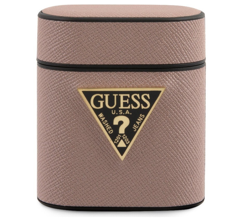 фото Чехол cg mobile guess saffiano pu leather case with metal logo airpods 1&2 розовый