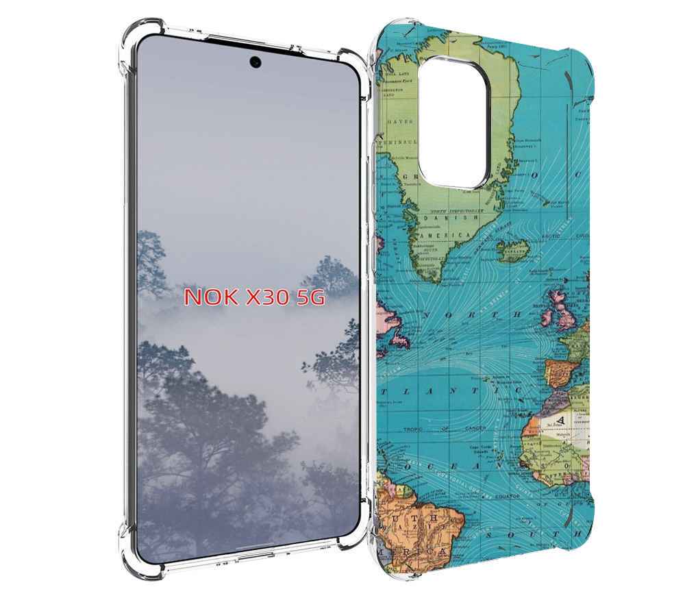 

Чехол MyPads старая карта земли для Nokia X30 5G, Tocco