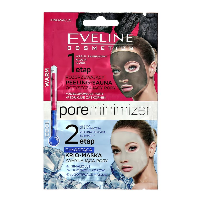 фото Пилинг + маска для лица eveline pore minimizer 2x5 мл