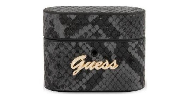 фото Чехол cg mobile guess python pu leather case with metal logo airpods pro черный