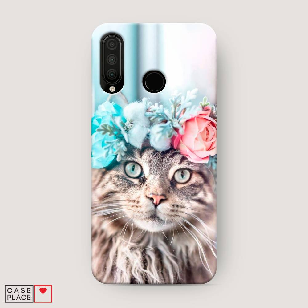 

Чехол Awog "Кот в венке" для Huawei P30 Lite