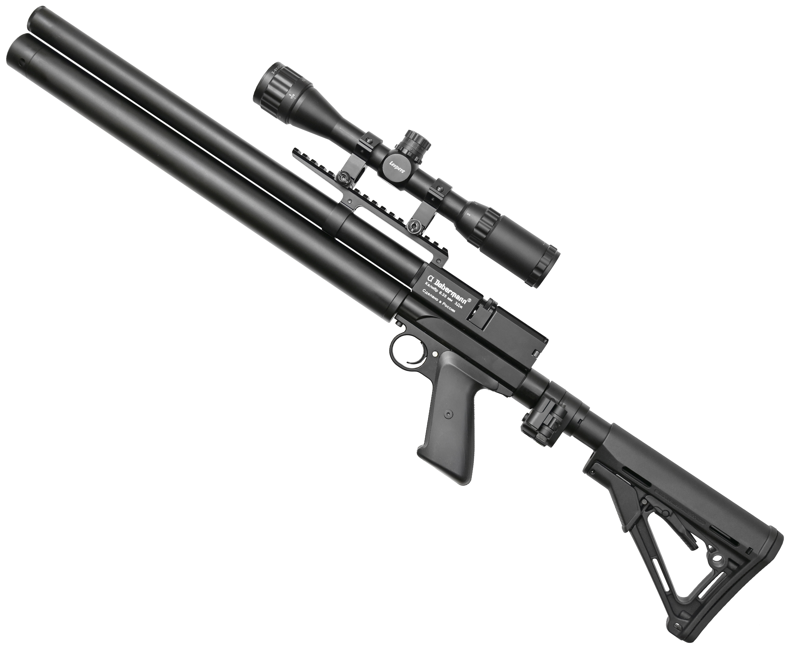 Пневматическая винтовка Alfa Dobermann Карабин 6.35 мм (350мм, полигон. нарезы, складной)