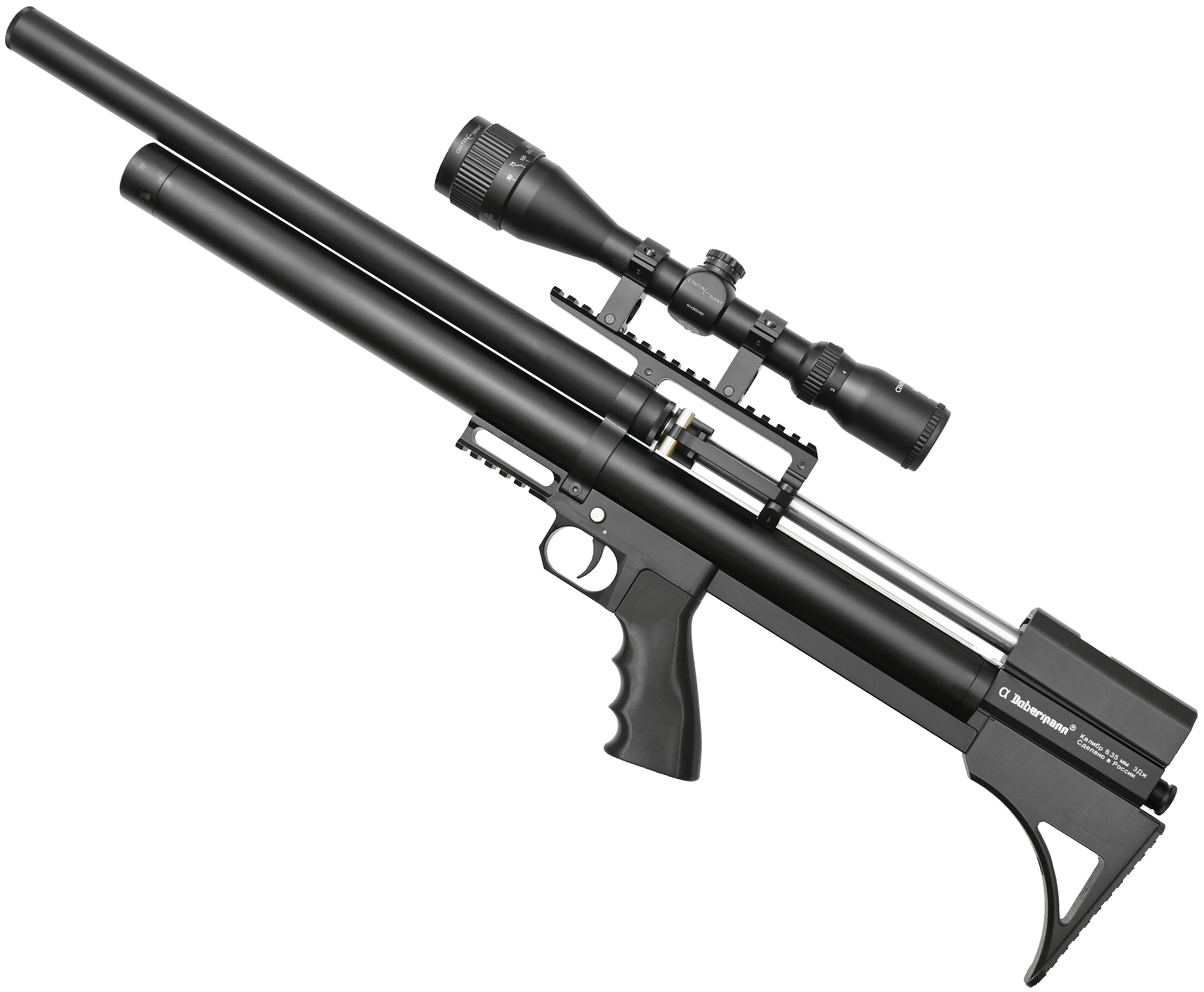 Пневматическая винтовка Alfa Dobermann Буллпап 6.35 мм (550 мм, полнотел, передний взвод)