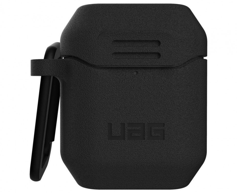 фото Чехол с карабином urban armor gear standard issue silicone_001 airpods 1&2 черный uag