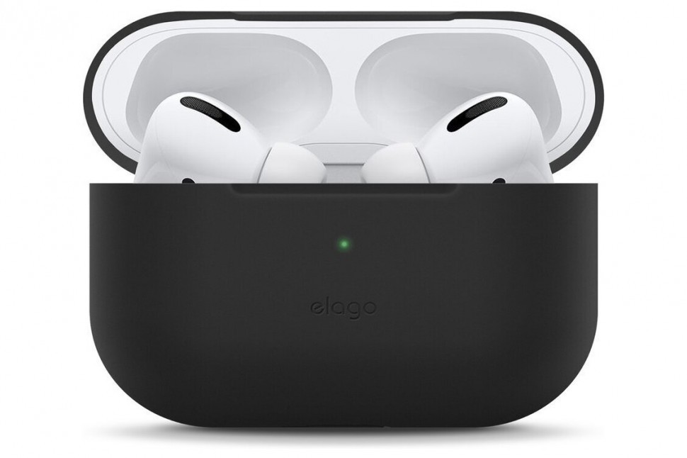 фото Силиконовый чехол elago slim silicone case airpods pro черный (eappsm-ba-bk)