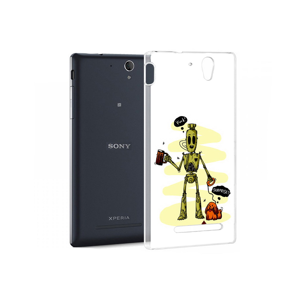 

Чехол MyPads Tocco для Sony Xperia C3 прикольный робот (PT18760.251.557), Прозрачный, Tocco