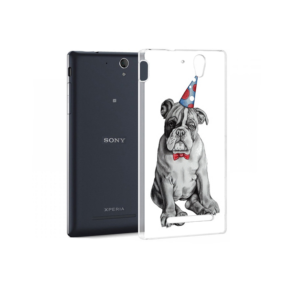 

Чехол MyPads Tocco для Sony Xperia C3 праздничный щенок (PT18760.251.554), Прозрачный, Tocco