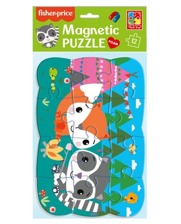 

Магнитные пазлы Fisher Price Енот и лисица, А5 Vladi Toys