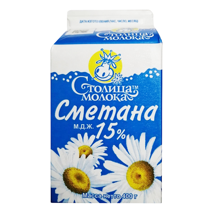 

Сметана 15% Столица молока БЗМЖ 400 г