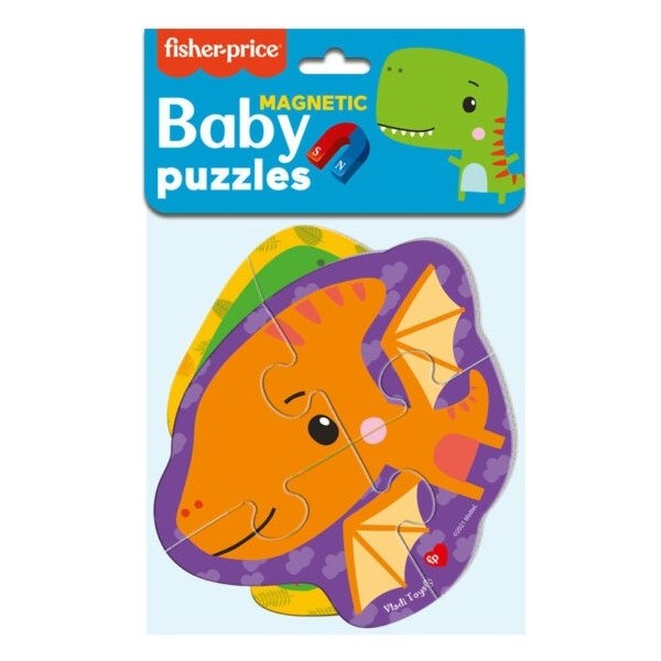 Магнитные беби пазлы Fisher Price Динозаврики 2 картинки Vladi Toys 243₽