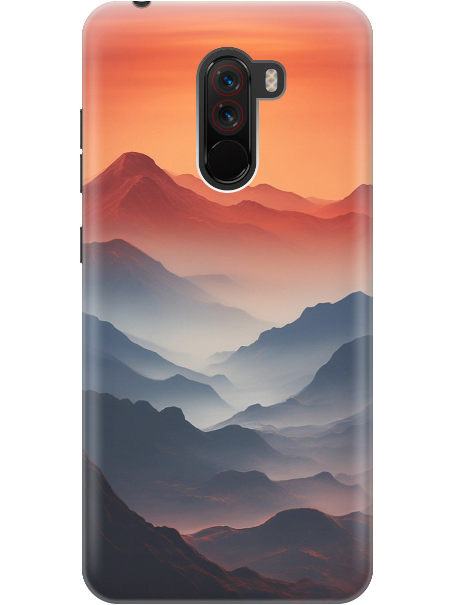 

Силиконовый чехол на Pocophone F1 с принтом "Луна над горами", 719373310