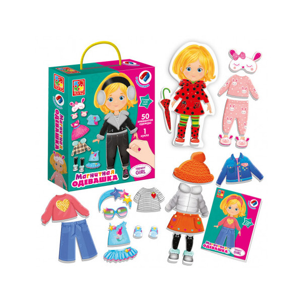 фото Настольная игра магнитная одевашка trendy girl vladi toys